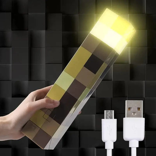 LED Wall Torch Night Light | Adjustable Color Pixel Lamp for Bedroom & Gaming Room